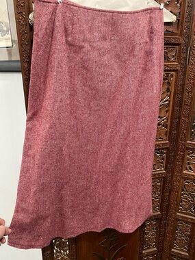 Women's Rose Pink Wool-Blend Straight Skirt